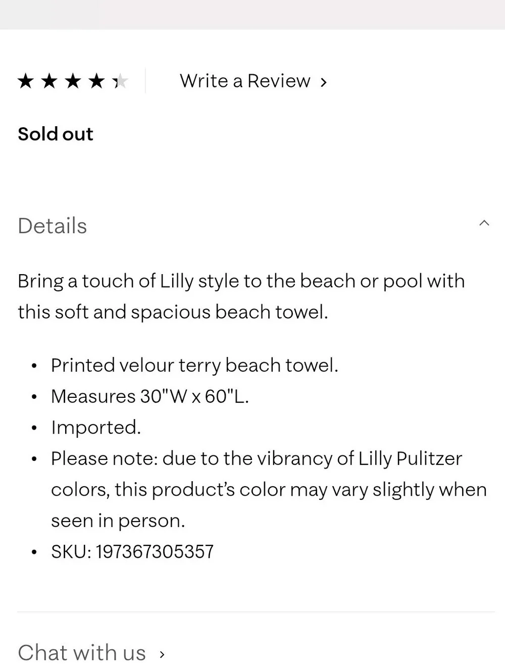 NWT Lilly Pulitzer Blue Floral Logo Towel